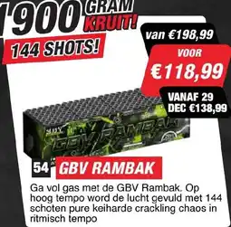 Kevin's Vuurwerkhal Gbv rambak aanbieding