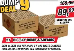 Kevin's Vuurwerkhal Big sky bomb & solaris aanbieding