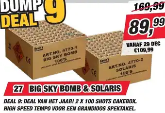 Kevin's Vuurwerkhal Big sky bomb & solaris aanbieding