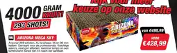 Kevin's Vuurwerkhal Arizona mega sky aanbieding