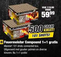Kevin's Vuurwerkhal Feuermeister compound aanbieding