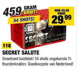 Kevin's Vuurwerkhal Secret salute aanbieding