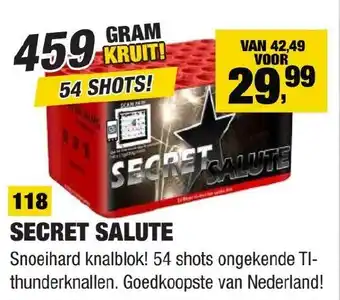 Kevin's Vuurwerkhal Secret salute aanbieding