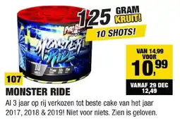 Kevin's Vuurwerkhal Monster ride aanbieding