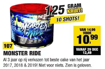 Kevin's Vuurwerkhal Monster ride aanbieding