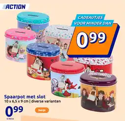 Action Spaarpot met slot aanbieding