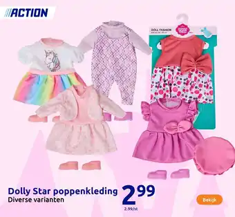 Action Dolly Star poppenkleding aanbieding