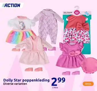 Action Dolly Star poppenkleding aanbieding