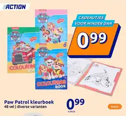 Action Paw Patrol kleurboek aanbieding