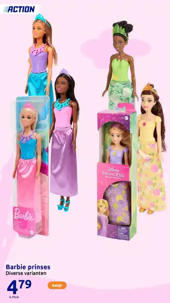 Action Barbie prinses aanbieding