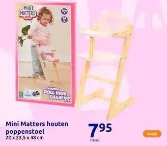 Action Mini Matters houten poppenstoel aanbieding