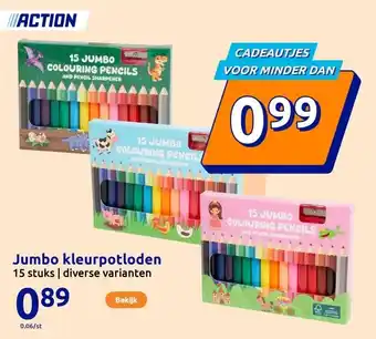 Action Jumbo kleurpotloden aanbieding