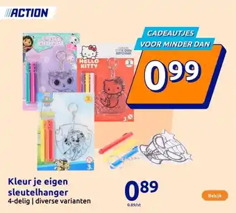 Action Kleur je eigen sleutelhanger aanbieding