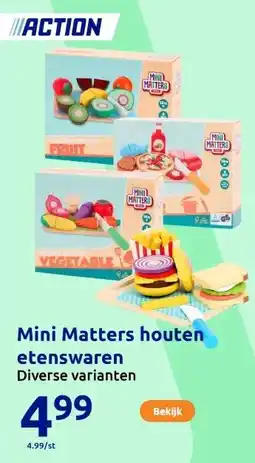 Action Mini Matters houten etenswaren aanbieding