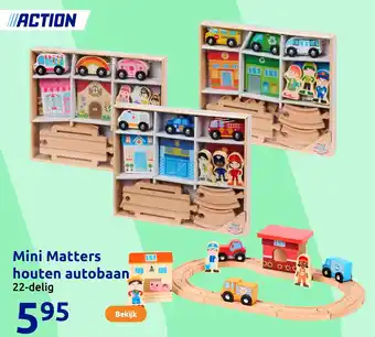 Action Mini Matters houten autobaan aanbieding