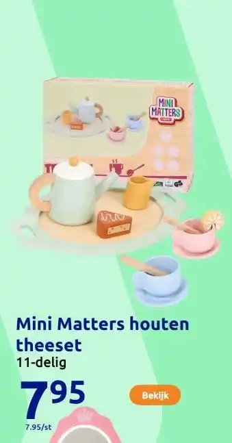 Action Mini Matters houten theeset aanbieding