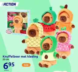 Action Knuffelbeer met kleding aanbieding