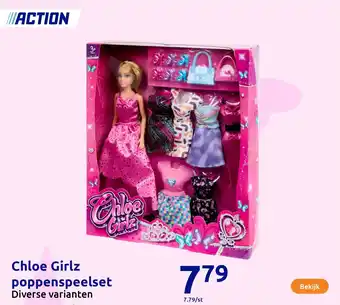 Action Chloe Girlz poppenspeelset aanbieding
