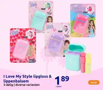 Action I Love My Style lipgloss & lippenbalsem aanbieding
