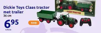 Action Dickie Toys Claas tractor met trailer aanbieding