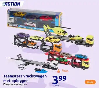 Action Teamsterz vrachtwagen met oplegger aanbieding