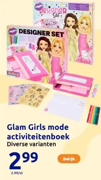Action Glam Girls mode activiteitenboek aanbieding