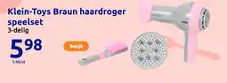 Action Klein Toys Braun haardroger speelset aanbieding