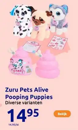 Action Zuru Pets Alive Pooping Puppies aanbieding