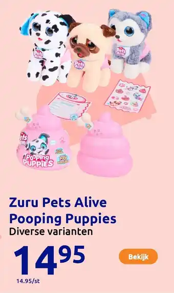 Action Zuru Pets Alive Pooping Puppies aanbieding