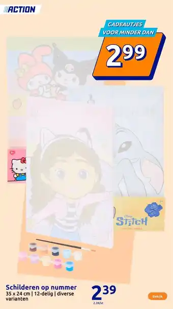 Action Schilderen op nummer aanbieding
