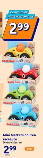 Action Mini Matters houten raceauto aanbieding