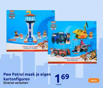 Action Paw Patrol maak je eigen kartonfiguren aanbieding