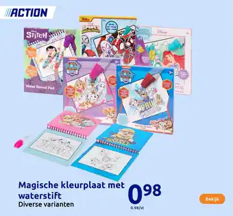 Action Magische kleurplaat met waterstift aanbieding