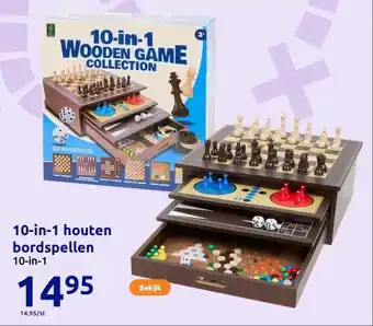 Action 10 in 1 houten bordspellen aanbieding