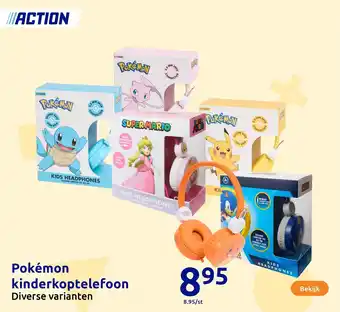 Action Pokémon kinderkoptelefoon aanbieding