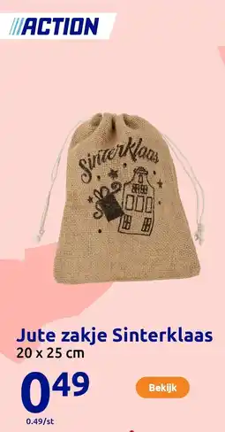 Action Jute zakje Sinterklaas aanbieding