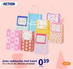 Action Avec cadeautas met kaart aanbieding