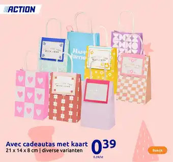 Action Avec cadeautas met kaart aanbieding