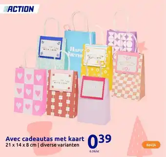 Action Avec cadeautas met kaart aanbieding