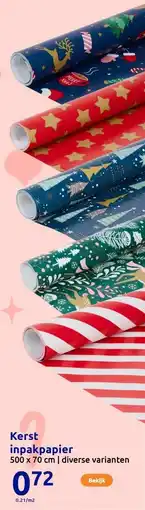Action Kerst inpakpapier aanbieding