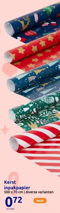 Action Kerst inpakpapier aanbieding