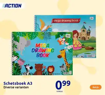 Action Schetsboek A3 aanbieding