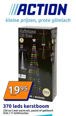 Action 370 leds kerstboom aanbieding