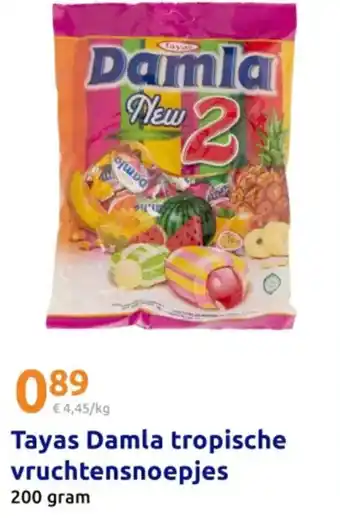 Action Tayas Damla tropische vruchtensnoepjes aanbieding