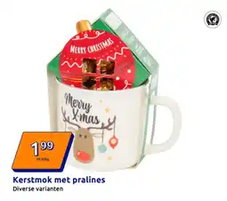 Action Kerstmok met pralines aanbieding