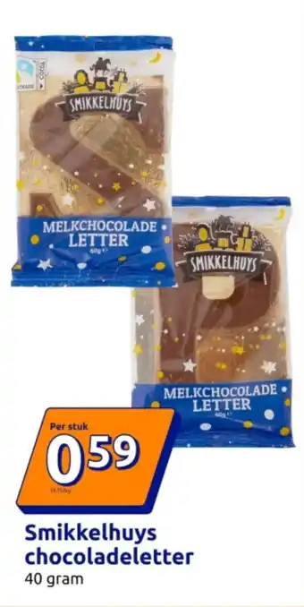 Action Smikkelhuys chocoladeletter aanbieding