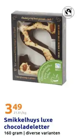 Action Smikkelhuys luxe chocoladeletter aanbieding