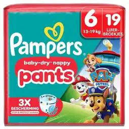 Kruidvat Pampers Baby-Dry Paw Patrol Pants Maat 6 Luierbroekjes aanbieding
