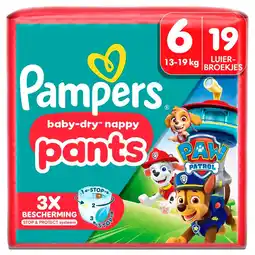 Kruidvat Pampers Baby-Dry Paw Patrol Pants Maat 6 Luierbroekjes aanbieding