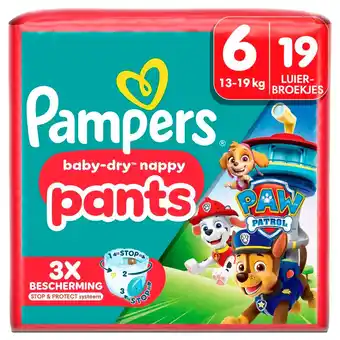 Kruidvat Pampers Baby-Dry Paw Patrol Pants Maat 6 Luierbroekjes aanbieding
